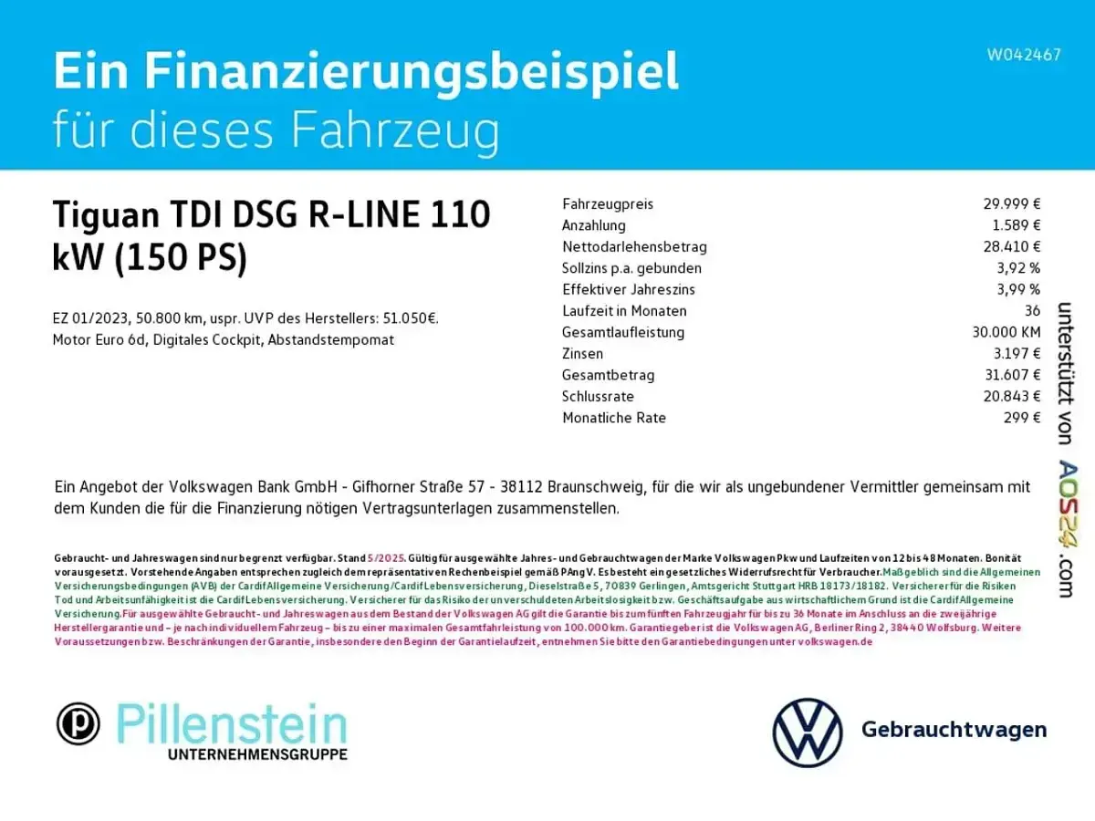 Gebraucht VW Tiguan R-line 150 PS (110 kW) 2023 Blau SUV