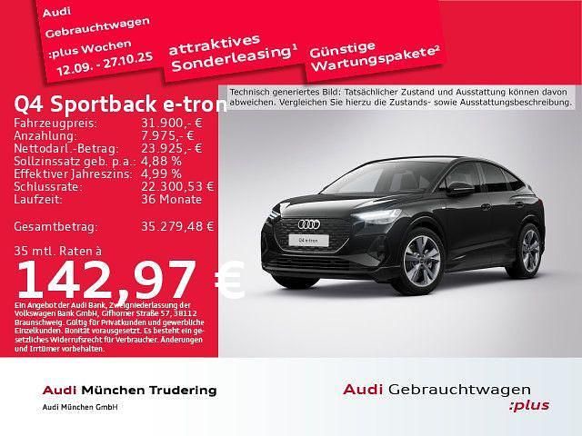 Mythosschwarz metallic Gebraucht 2022 Audi Q4 Sportback e-tron Ambiente SUV | 31.900 € (Guter Preis) - Bild 1/2