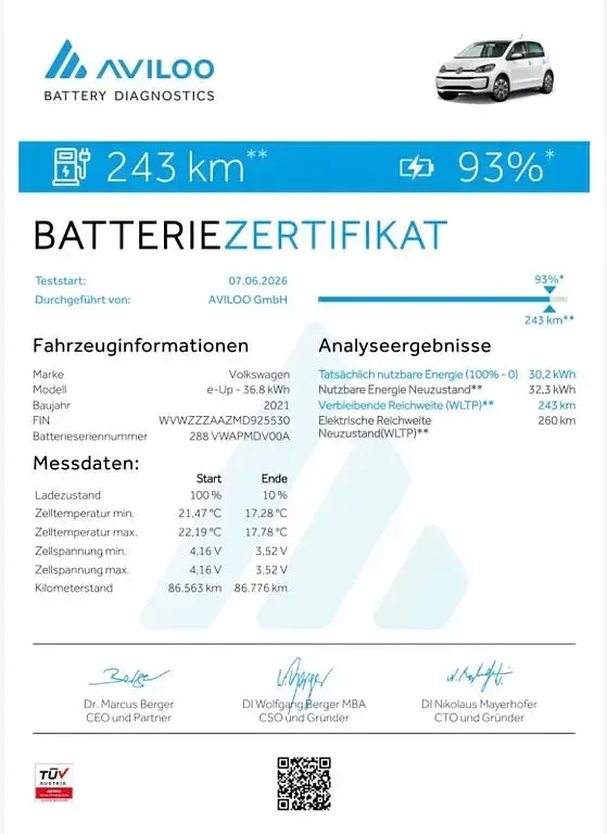 Gebraucht VW e-up! 61 kW (83 PS) 2021 Schwarz Kleinwagen