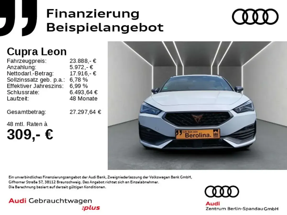 Gebraucht Cupra Leon 204 PS (150 kW) 2023 Nevada weiß metallic Kombi