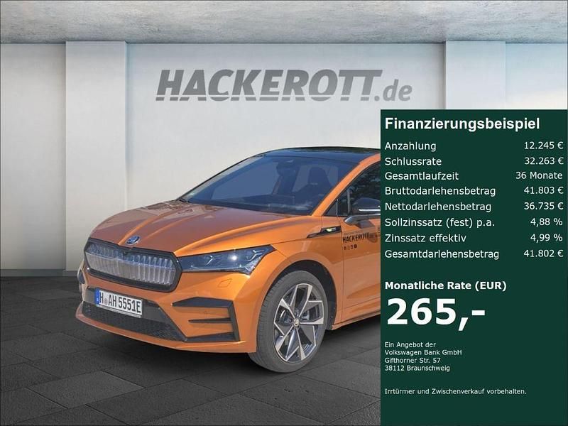 Orange Gebraucht 2023 Skoda Enyaq iV RS SUV | 48.980 € (Teuer) - Bild 1/4
