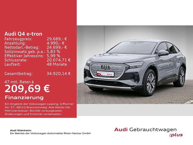 Gebraucht Audi Q4 Sportback e-tron Advanced 150 kW (204 PS) 2022 Kieselgrau SUV