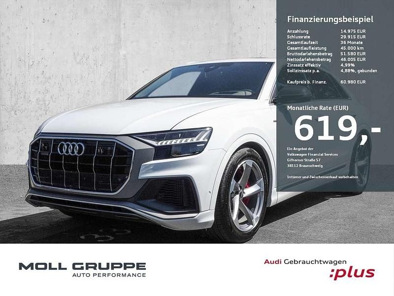 Weiß Gebraucht 2021 Audi Q8 Ambiente SUV | 60.980 € (Etwas zu teuer) - Bild 1/3