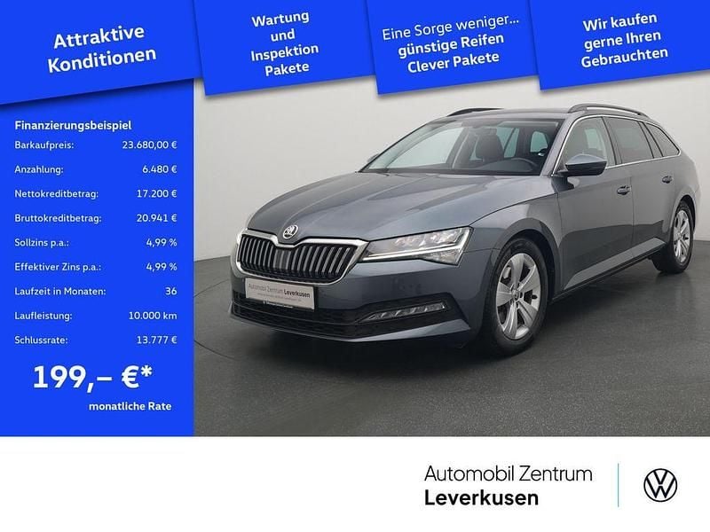 Grau / quarzgrau (metallic) Gebraucht 2021 Skoda Superb Ambition Kombi | 23.680 € (Fairer Preis) - Bild 1/4