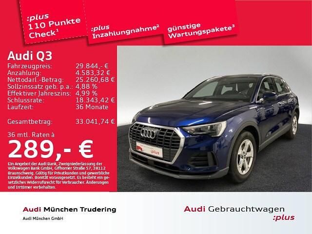 Navarrablau metallic Gebraucht 2022 Audi Q3 Comfort SUV | 29.844 € (Superpreis) - Bild 1/2