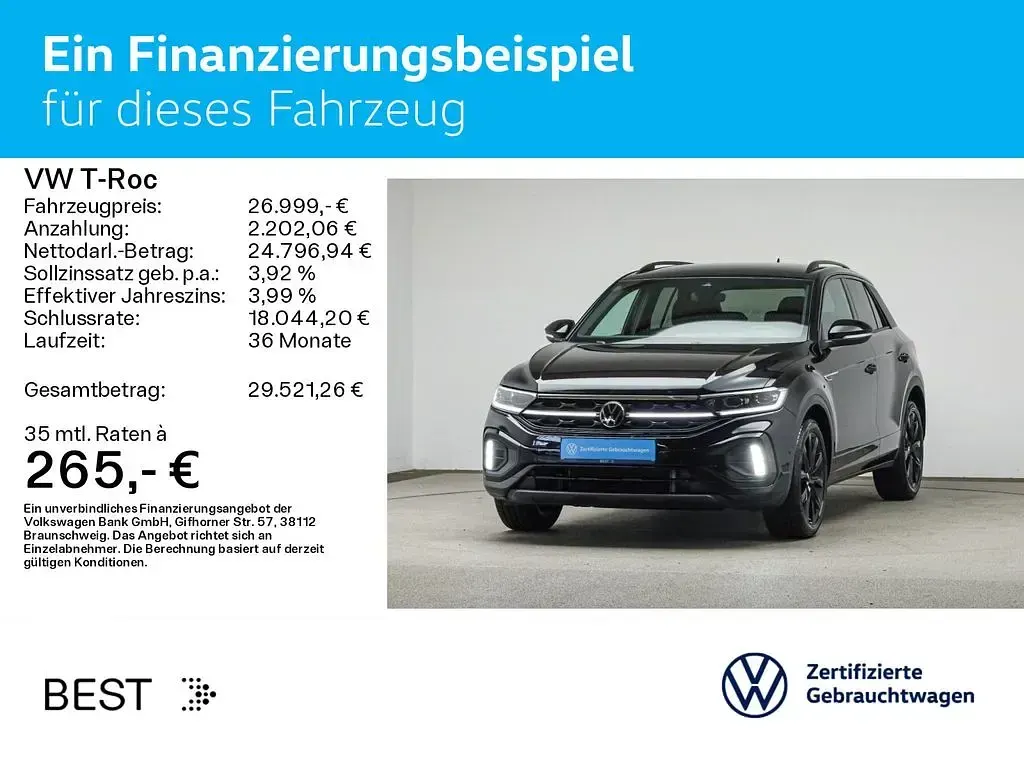 Gebraucht VW T-Roc Style 150 PS (110 kW) 2022 Deep black perleffekt SUV