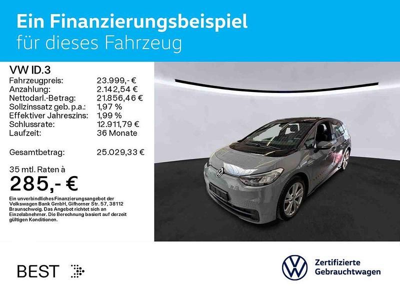Gebraucht VW ID.3 Pro 150 kW (204 PS) 2022 Mondsteingrau/schwarz Kleinwagen