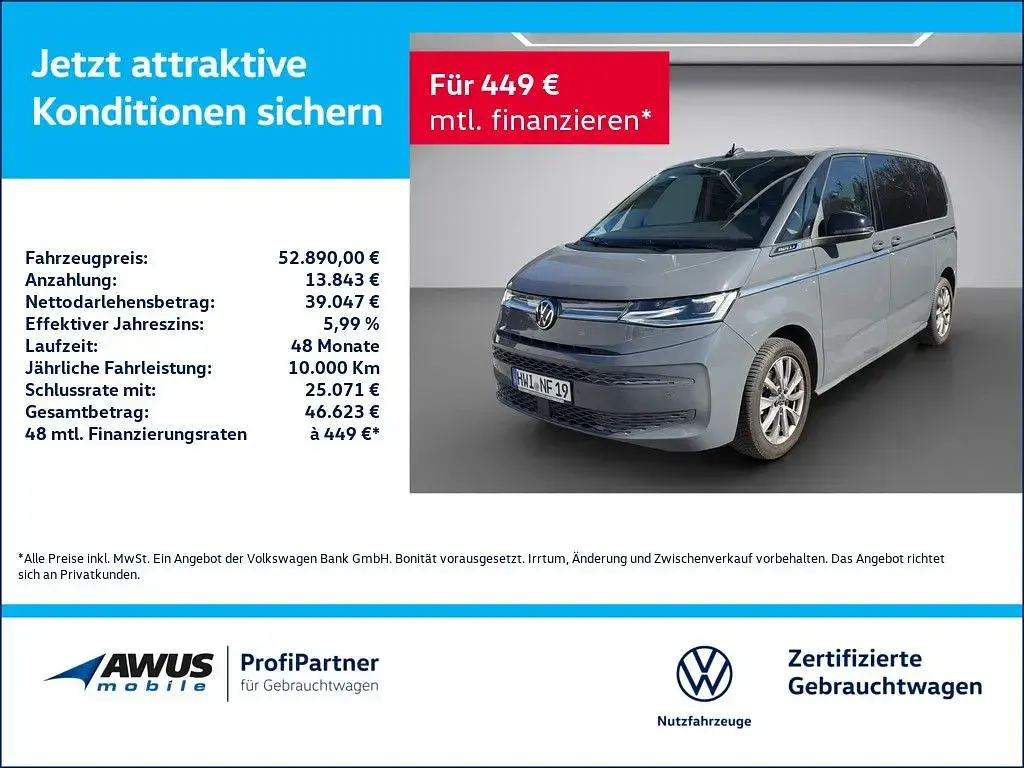 Usata VW Multivan Style 150 CV (110 kW) 2023 Grigio Monovolume