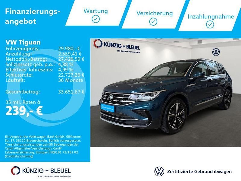 Nightshade blue metallic Gebraucht 2023 VW Tiguan Elegance SUV | 29.980 € (Guter Preis) - Bild 1/4
