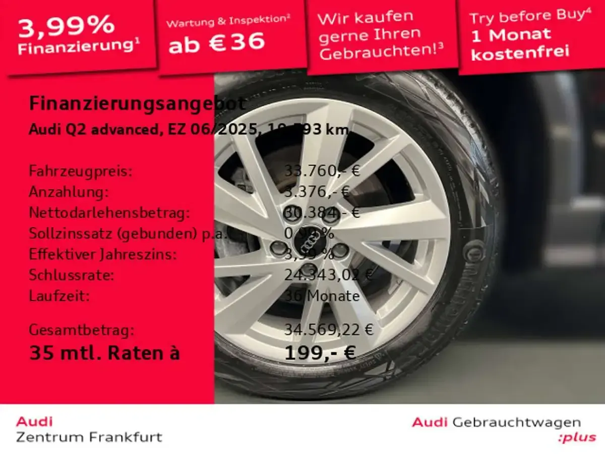 Gebraucht Audi Q2 Advanced 190 PS (139 kW) 2025 Mythosschwarz metallic/mythoss SUV