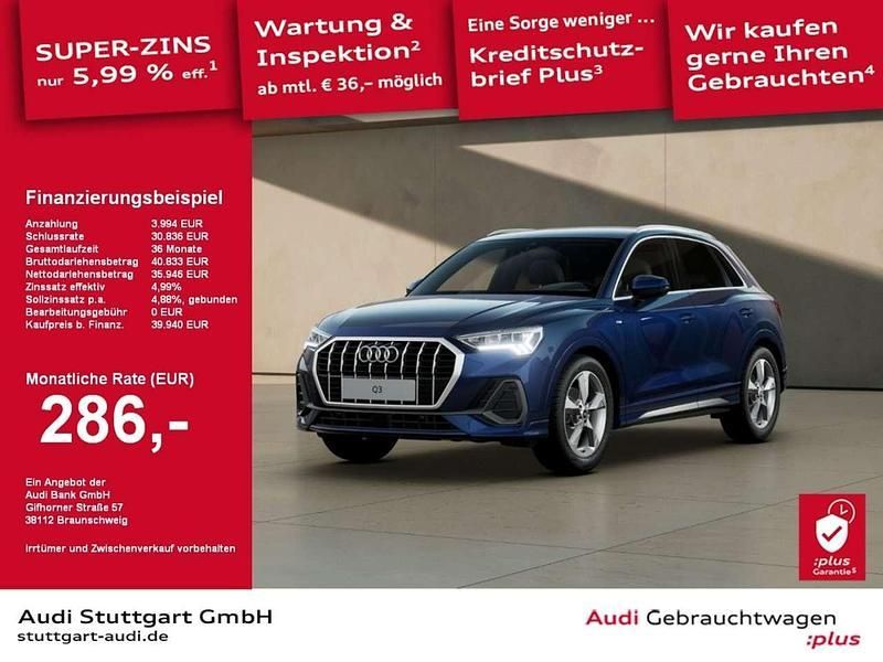Navarrablau metallic Gebraucht 2024 Audi Q3 S-Line SUV | 39.940 € (Fairer Preis) - Bild 1/2