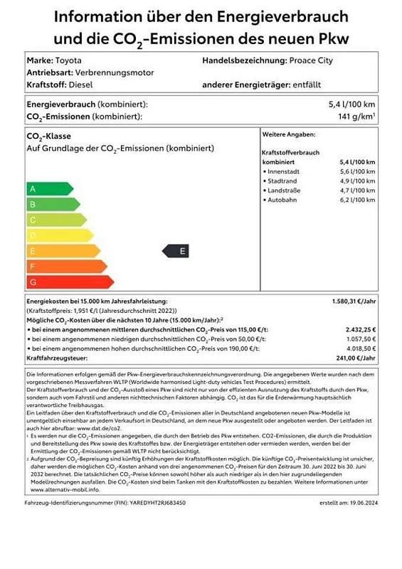Gebraucht Toyota Proace City 102 PS (75 kW) 2024 Weiß Van / Kleinbus