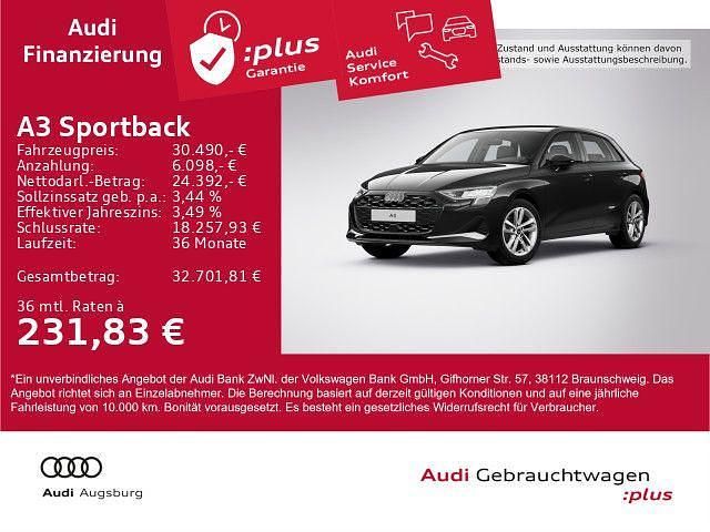 Schwarz Gebraucht 2025 Audi A3 Sportback Advanced Plus Limousine | 30.490 € (Fairer Preis) - Bild 1/3