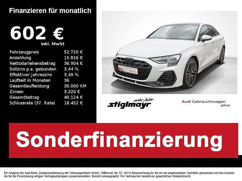 Gletscherweiß metallic Gebraucht 2024 Audi S3 Ambiente Limousine | 52.720 € (Teuer) - Bild 1/4