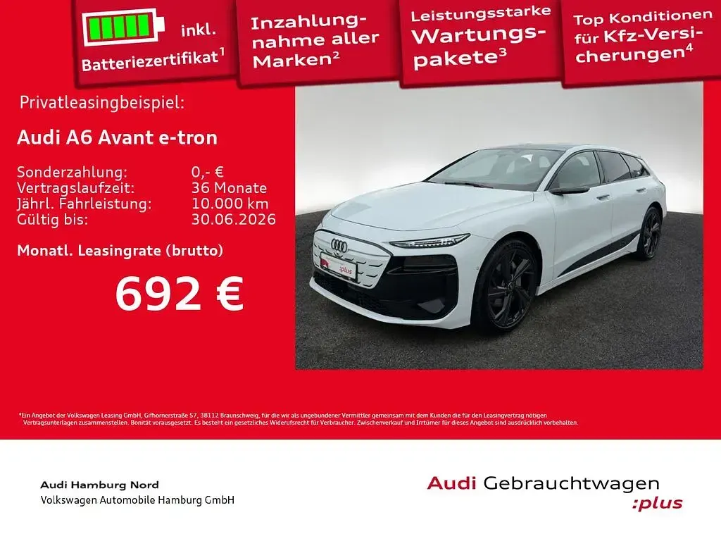 Gebraucht Audi A6 e-tron Performance 269 kW (367 PS) 2026 2y gletscherweiß metallic Kombi