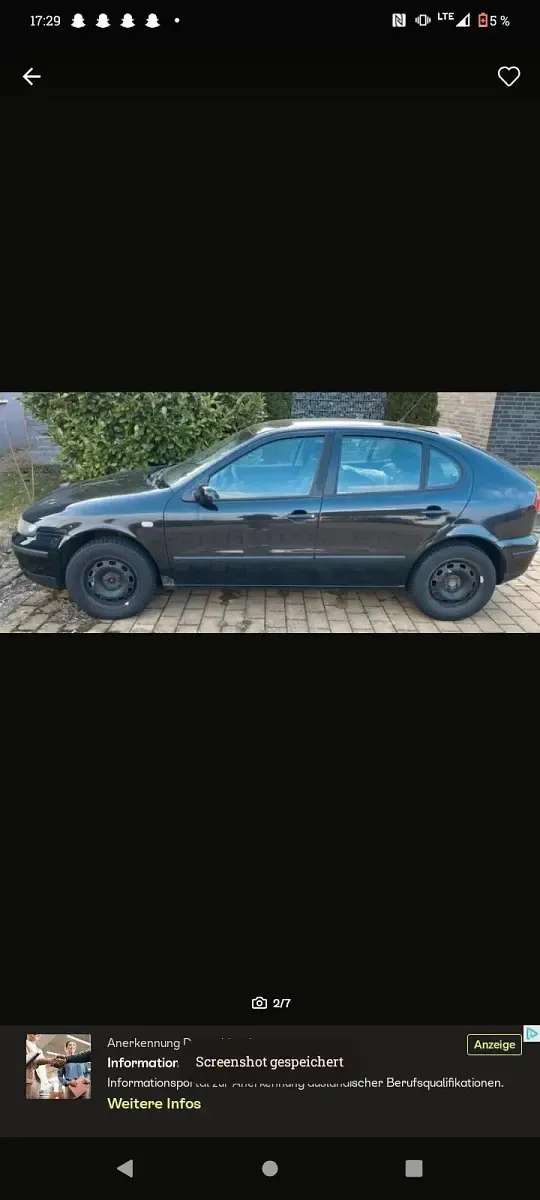 Usata Seat Leon 105 CV (77 kW) 2002 Nero Utilitaria