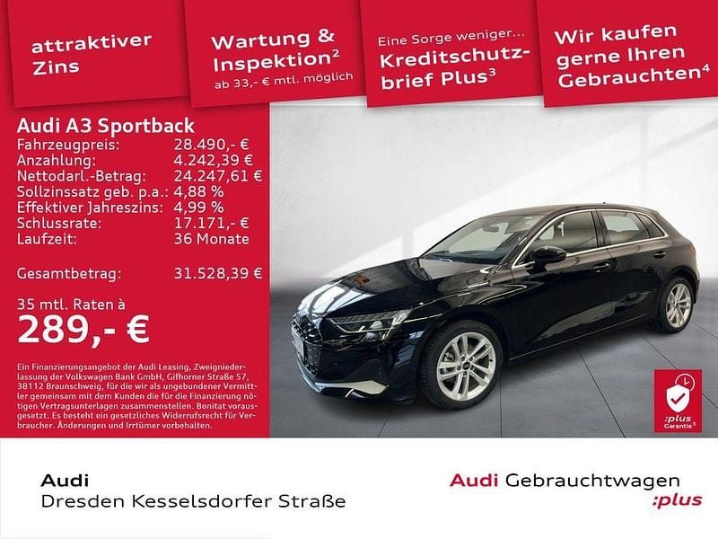 Gebraucht Audi A3 Advanced Plus 116 PS (85 kW) 2024 Brillantschwarz Limousine
