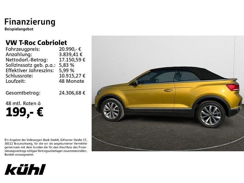 Gebraucht VW T-Roc Cabriolet Style 110 PS (80 kW) 2021 Kurkumagelb metallic Cabrio