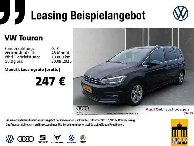 Gebraucht VW Touran Highline 150 PS (110 kW) 2023 Schwarz Van / Kleinbus