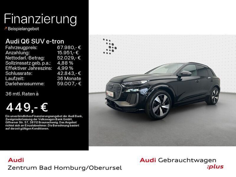 Mythosschwarz metallic Gebraucht 2024 Audi Q6 e-tron S-Line SUV | 67.980 € (Superpreis) - Bild 1/4