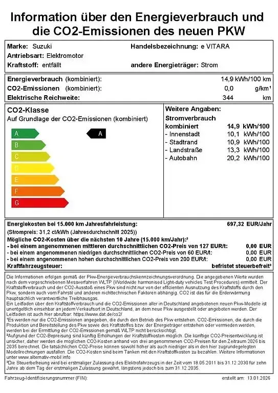 Neu Suzuki Vitara Club 105 kW (144 PS) 2026 Weiß SUV