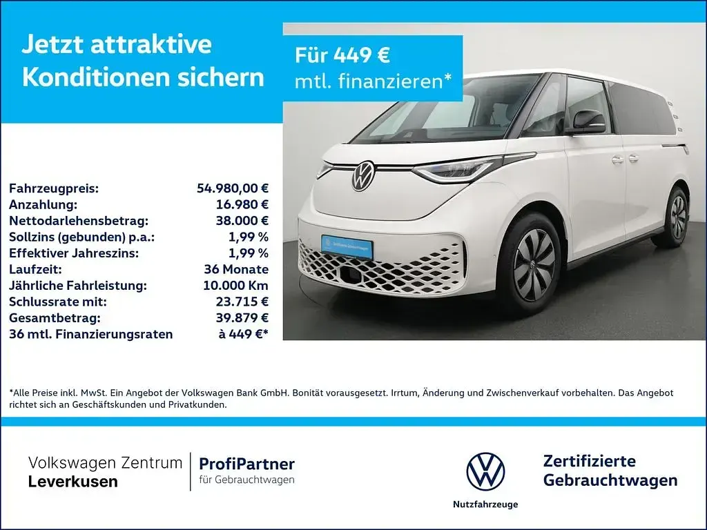 Gebraucht VW ID. Buzz Pro 210 kW (286 PS) 2025 Weiss Van / Kleinbus
