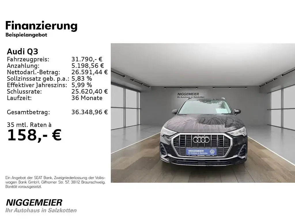 Gebraucht Audi Q3 S-Line 150 PS (110 kW) 2024 Schwarz SUV