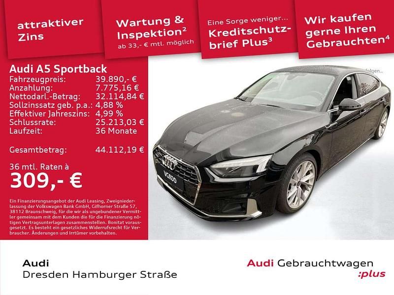 Brillantschwarz Gebraucht 2024 Audi A5 Advanced Plus Coupé | 39.890 € (Guter Preis) - Bild 1/3