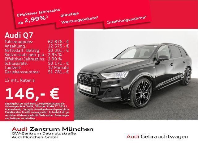 Mythosschwarz metallic Gebraucht 2022 Audi Q7 Ambiente SUV | 67.729 € (Teuer) - Bild 1/2