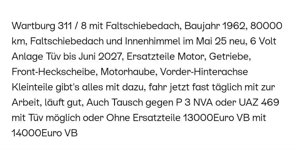Gebraucht Wartburg 311 40 PS (29 kW) 1962 Rot Limousine