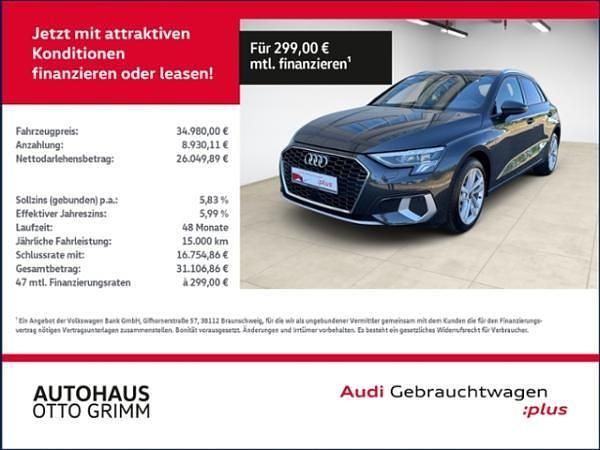 Grün (grau (manhattangrau metallic)) Gebraucht 2024 Audi A3 Advanced Kombi | 34.980 € (Superpreis) - Bild 1/4