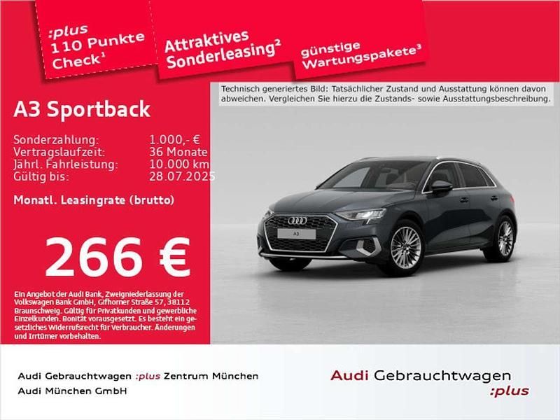 Manhattangrau metallic Gebraucht 2024 Audi A3 Advanced Plus Limousine | 31.529 € (Fairer Preis) - Bild 1/2