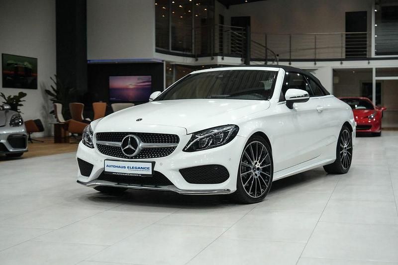 Polarweiss unilack Gebraucht 2017 Mercedes C220 AMG line Cabrio | 27.980 € (Fairer Preis) - Bild 1/4