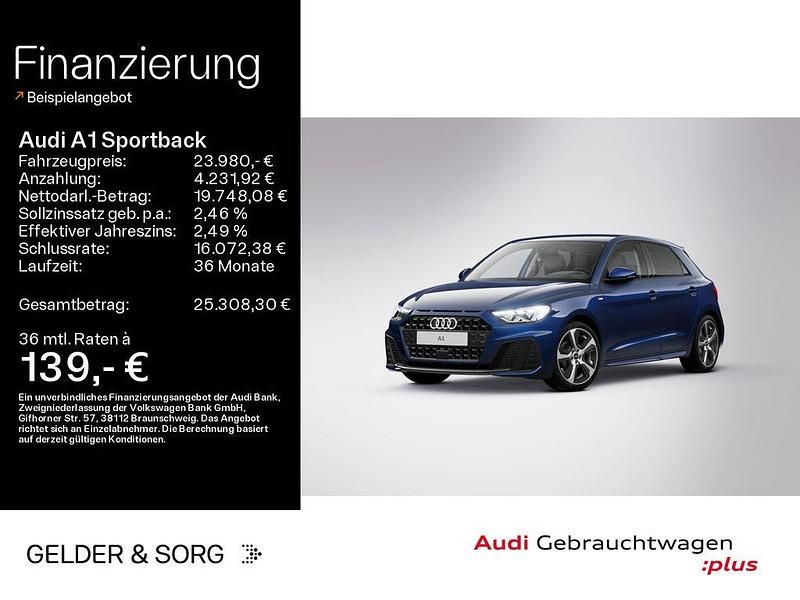 Navarrablau metallic Gebraucht 2024 Audi A1 Sportback S-Line Kleinwagen | 23.980 € (Fairer Preis) - Bild 1/3