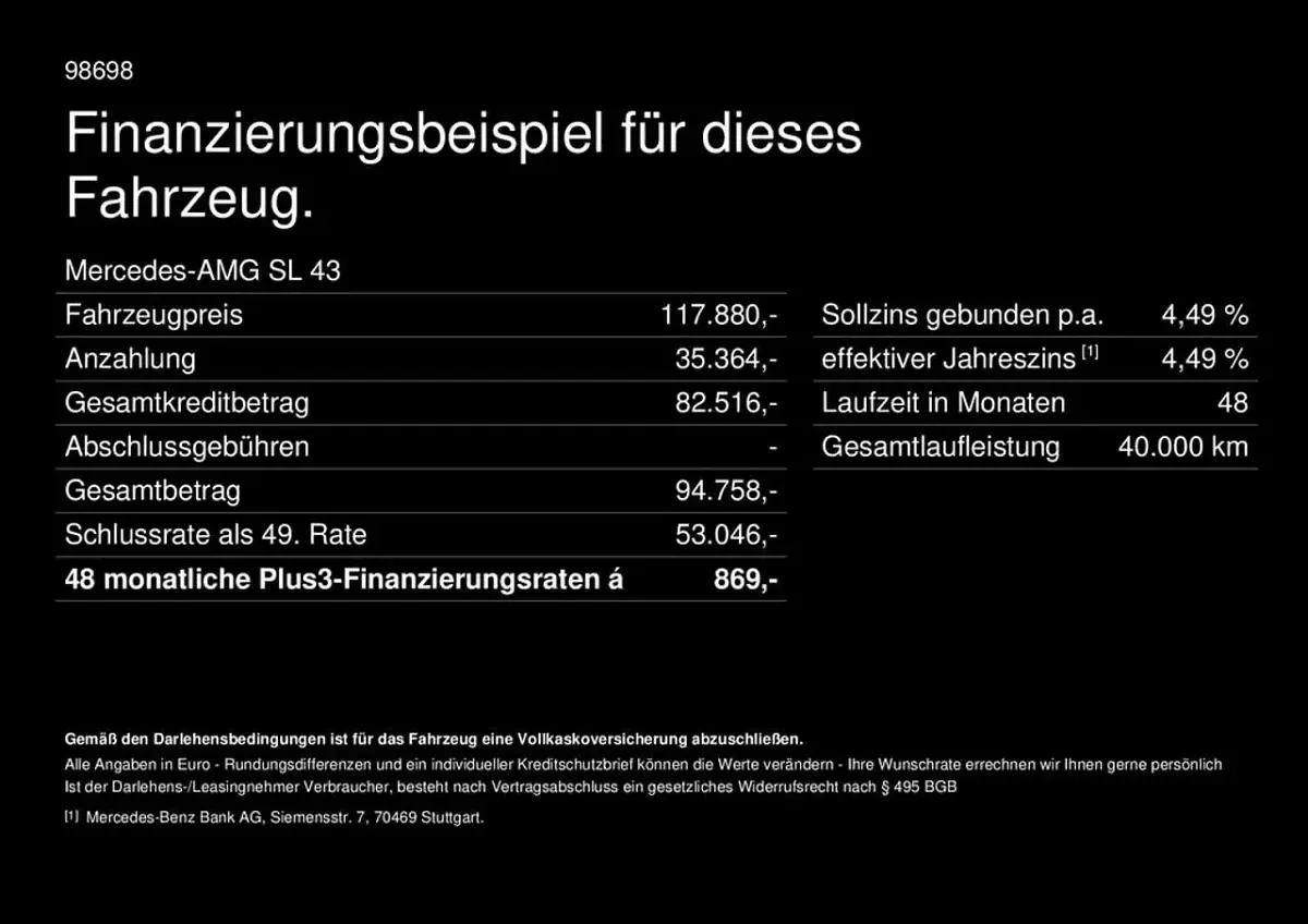 Gebraucht Mercedes SL43 AMG AMG 421 PS (309 kW) 2026 Manufaktur orange flame Cabrio