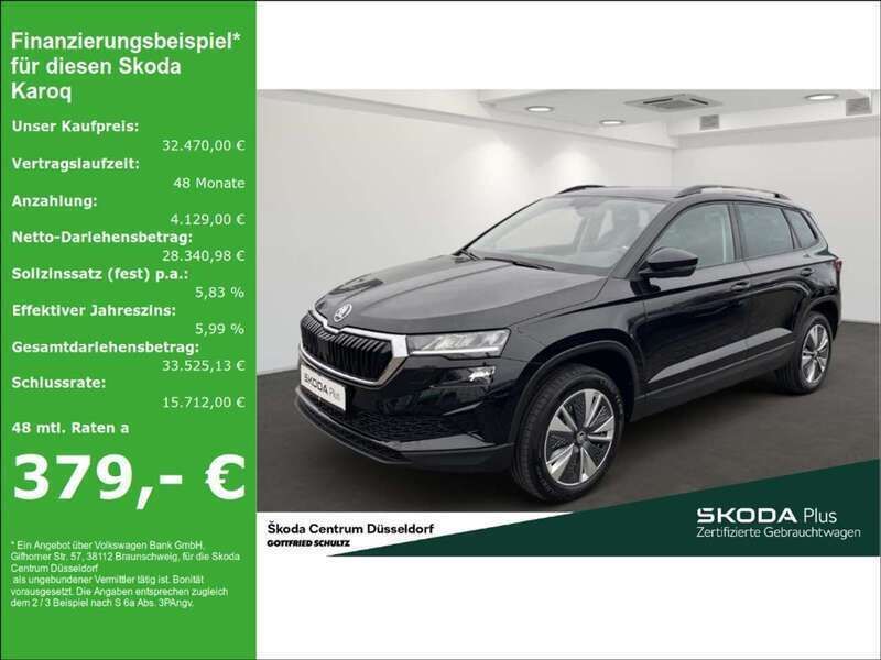 Schwarzmagic perleffekt Gebraucht 2024 Skoda Karoq Selection SUV | 32.890 € (Fairer Preis) - Bild 1/3