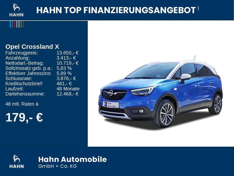 Gebraucht Opel Crossland X Ultimate 131 PS (96 kW) 2019 Arktis blau (m2) SUV