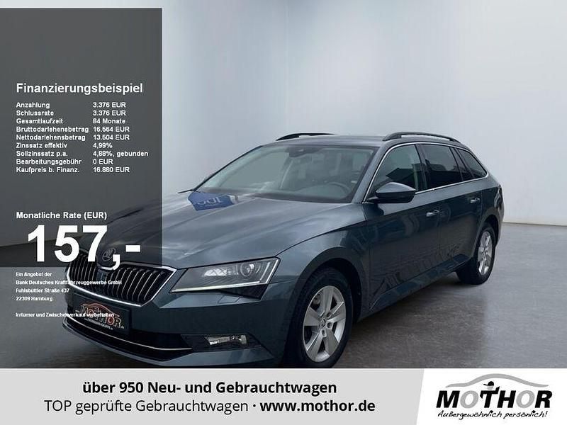 Quarzgrau Gebraucht 2015 Skoda Superb Ambition Kombi | 16.971 € (Fairer Preis) - Bild 1/4