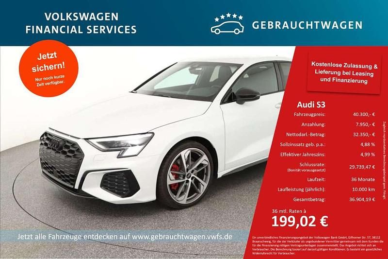 Gletscherweiß metallic Gebraucht 2024 Audi S3 Limousine | 40.300 € (Superpreis) - Bild 1/4