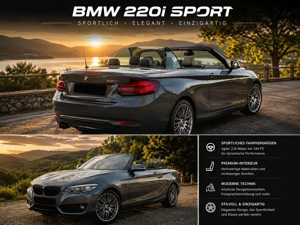 Gebraucht BMW 220 Sport Line 184 PS (135 kW) 2021 Grau Cabrio