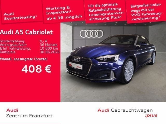Navarrablau metallic Gebraucht 2024 Audi A5 Cabriolet Advanced Plus Cabrio | 45.390 € (Fairer Preis) - Bild 1/2