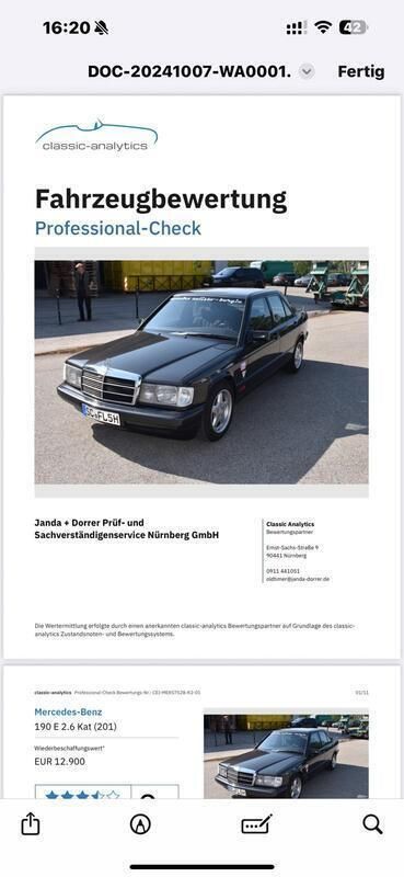 Gebraucht 1988 Mercedes 190 Limousine | 6.999 € - Bild 1/4