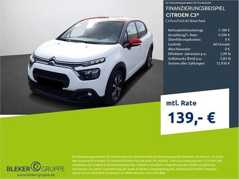 Weiß Gebraucht 2021 Citroën C3 PureTech Kleinwagen | 10.980 € (Guter Preis) - Bild 1/3