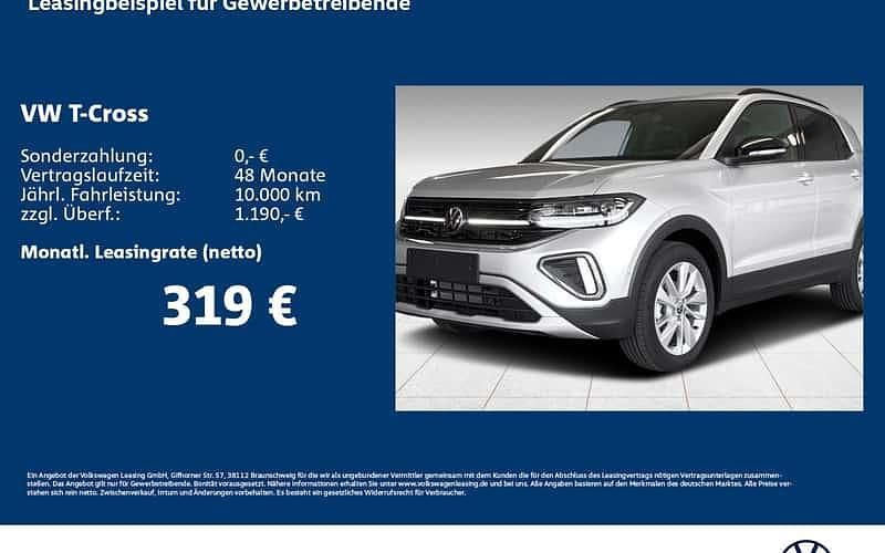 Silber Neu 2025 VW T-Cross Life SUV | 33.989 € (Teuer) - Bild 1/4