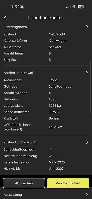 Gebraucht Audi A3 Attraction 125 PS (91 kW) 2016 Schwarz Limousine