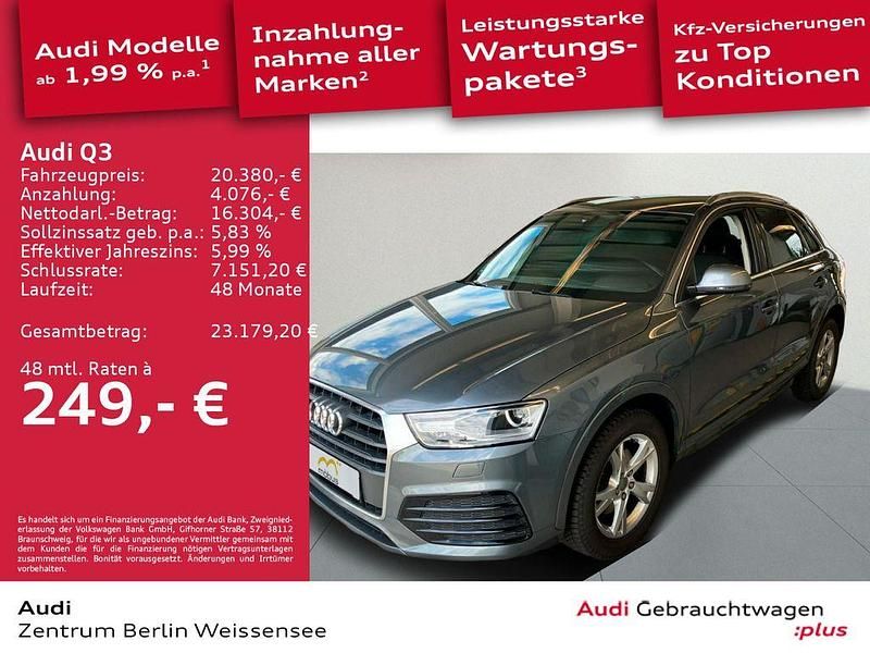 Monsungrau metallic Gebraucht 2017 Audi Q3 Sport SUV | 20.380 € (Fairer Preis) - Bild 1/4