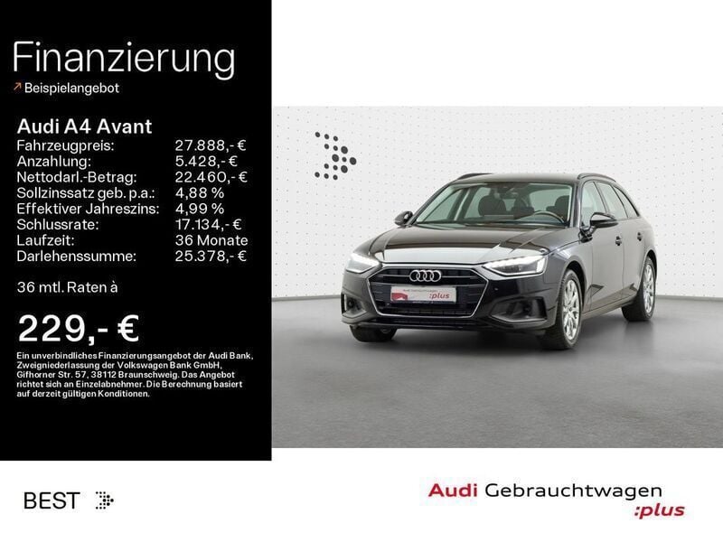 Brillantschwarz Gebraucht 2023 Audi A4 Kombi | 27.888 € (Guter Preis) - Bild 1/4