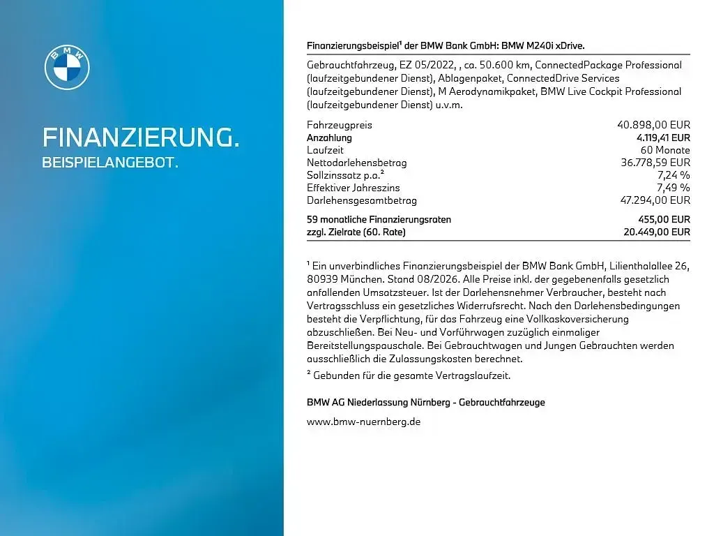 Gebraucht BMW M240i M Sport 374 PS (275 kW) 2022 Weiß Coupé
