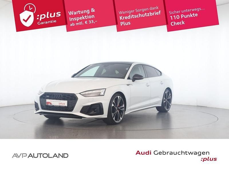 Gletscherweiss metallic Gebraucht 2023 Audi A5 Sportback S-Line Limousine | 50.990 € - Bild 1/4
