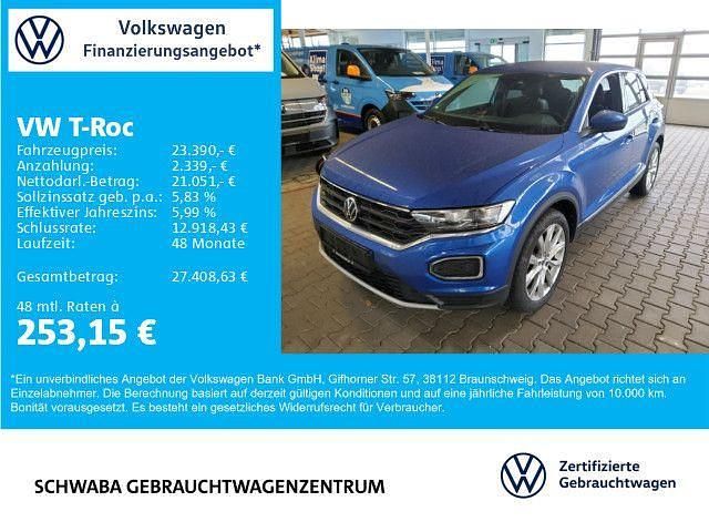 Blau Gebraucht 2021 VW T-Roc Sportline SUV | 23.390 € (Fairer Preis) - Bild 1/4